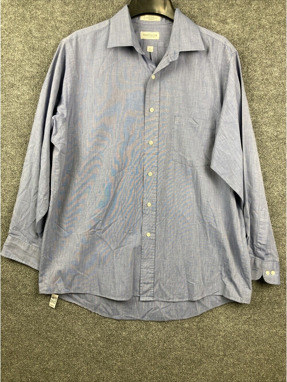 Van Heusen Mens Size Large 16 1/2 End on End L/S Button Down Shirt MINT
